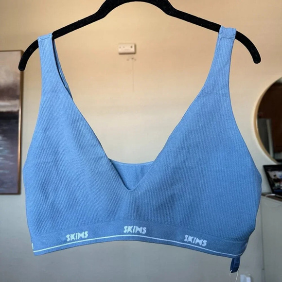 SKIMS Seamless Rib Intimates Plunge Bralette in Arctic size 4X - Picture 3 of 8